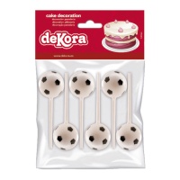 Topper cupcake palloni da calcio 3D - 6 unità
