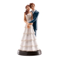 Figura per torta nuziale di una sposa e uno sposo abbracciati - 18 cm