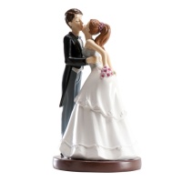 Cake topper per torta nuziale di una coppia che si bacia - 15 cm