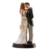 Figura per torta nuziale di una coppia che si bacia appassionatamente - 17 cm