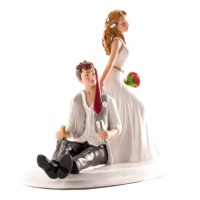 Cake topper per torta nuziale con sposo e sposa - 15 cm