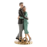 Statuina torta nozze d'oro 50 ° anniversario da 20 cm