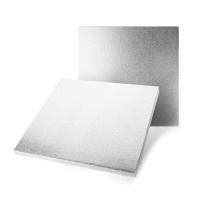 Sottotorta quadrata argento da 25 x 25 x 1,2 cm - Sweetkolor