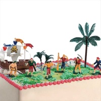 Kit decorazione torta pirata - 10 unità