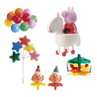 Kit decorazione torta Peppa Pig - 6 unità