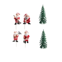 Cake topper Babbo Natale - Dekora - 6 unità