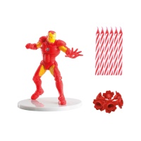 Iron Man Cake topper con candele - 21 unità