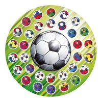 Cialda di zucchero pallone da calcio mondiale - 16 cm
