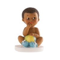 Statuina torta battesimo bebé con palla - 10 cm
