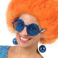Occhiali con orecchini disco colorati