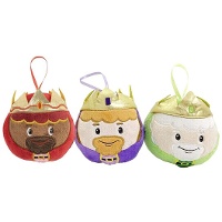 Peluche dei Re Magi rotondi di 10 cm - 3 unità