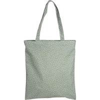 Borsa in tela impermeabile con pois verdi e zip