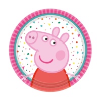 Piatti rosa Peppa pig 18 cm - 8 unità