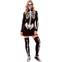 Costume da scheletro con vestito per adulta