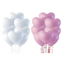 Palloncini in lattice a cuore da 25 cm - Globos Nordic - 6 unità