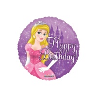 Palloncino rotondo Principessa Happy Birthday - 46 cm