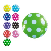 Palloncino rotondo con pois bianchi da 46 cm - Globos Nordic -1 unità