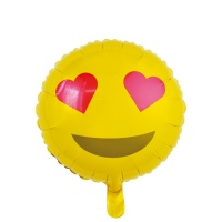 Palloncino Emoji cuoricini 46 cm - 1 unità
