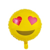 Palloncino emoticon cuori 46 cm