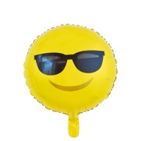 Palloncino Emoji con occhiali da sole 46 cm - 1 unità