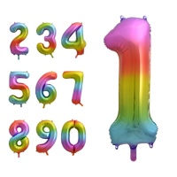 Palloncino numero arcobaleno da 86 cm - Globos Nordic