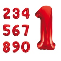Palloncino numero rosso da 86 cm - Globos Nordic