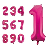 Palloncino numero rosa scuro da 86 cm - Globos Nordic