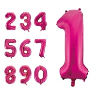 Pallone numero rosa scuro 86 cm