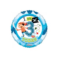 Palloncino rotondo 3 anni - 46 cm