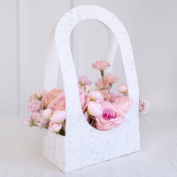 Cestino per fiori di carta con design floreale da 38,5 cm