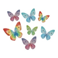 Cialde farfalle colorate da 3 a 6 cm - Dekora - 87 unità