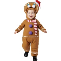 Costume da omino di pan di zenzero per bebè