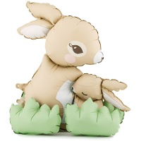 Palloncino a forma di coniglio e coniglietto 60 x 51 cm