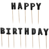 Candele 'Happy Birthday” bianche da 2,5 cm - PartyDeco - 13 unità