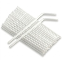 Cannucce flessibili bianche in plastica da 21 cm - 200 pezzi