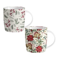 Tazza natalizia con fiori da 350 ml - 1 unità