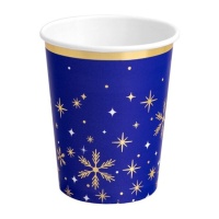 Bicchieri di Natale blu notte 270 ml - 6 unità