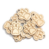 Mini sagome impronte di cane di legno da 4 cm - 10 unità
