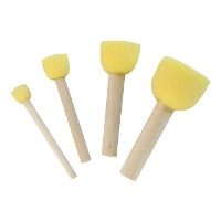 Set di pennelli in schiuma sintetica tondi - Kreul - 4 pezzi