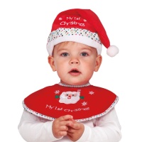 Set natalizio per bebè con cappellino e bavaglino