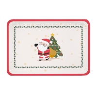 Vassoi di 34 x 25 cm in cartone di Babbo Natale rosso e bianco - 2 pezzi