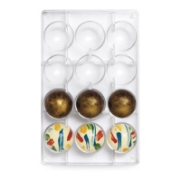 Stampo sfere piccole di cioccolato da 27,5 x 17,5 cm - Decora - 12 cavità