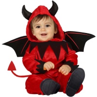 Costume diavolo con ali nere da bebè