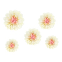 Margherite decorative di carta bianca - PartyDeco - 5 pz.