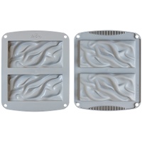 Stampo in silicone per tavolette di cioccolato ondulate 17,20 x 20,70 x 2 cm - 2 cavità - Decora