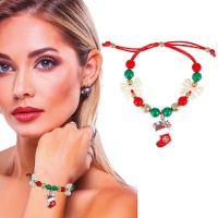 Bracciale calza di Natale rosso e verde