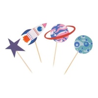 Capsule per cupcake e picks Outer Space - PME - 48 pezzi.