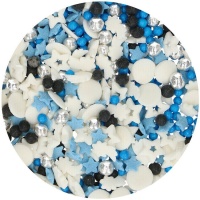 Sprinkles galaxy mix bianco, blu, nero e argento 50 gr - FunCakes