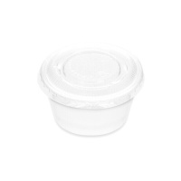 Casseruola in plastica bianca da 100 ml con coperchio - 50 pz.