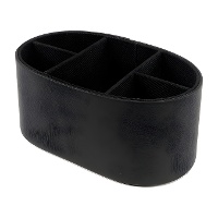 Organizzatore per telecomandi in ecopelle di 18 x 10 x 18 cm - 5 scomparti